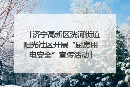 济宁高新区洸河街道阳光社区开展“厨房用电安全”宣传活动