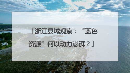 浙江县域观察：“蓝色资源”何以动力澎湃？