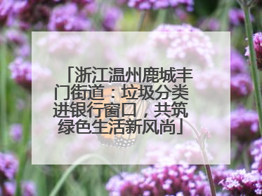 浙江温州鹿城丰门街道：垃圾分类进银行窗口，共筑绿色生活新风尚