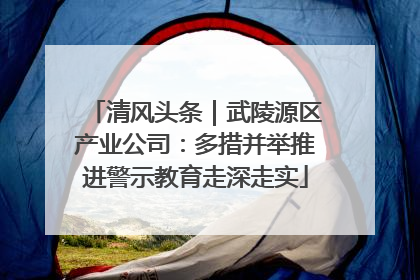 清风头条｜武陵源区产业公司：多措并举推进警示教育走深走实