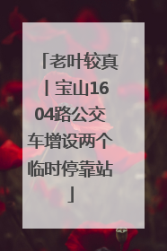 老叶较真丨宝山1604路公交车增设两个临时停靠站