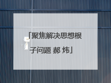 聚焦解决思想根子问题 郝 炜