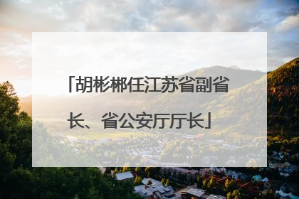 胡彬郴任江苏省副省长、省公安厅厅长