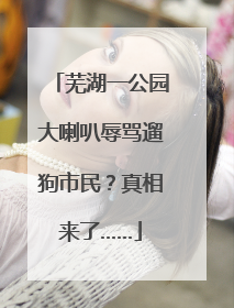 芜湖一公园大喇叭辱骂遛狗市民？真相来了……