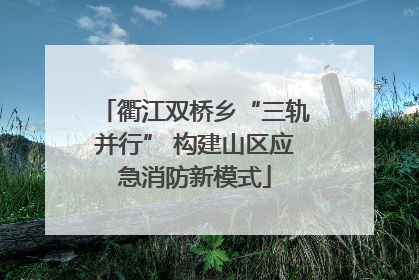 衢江双桥乡“三轨并行” 构建山区应急消防新模式
