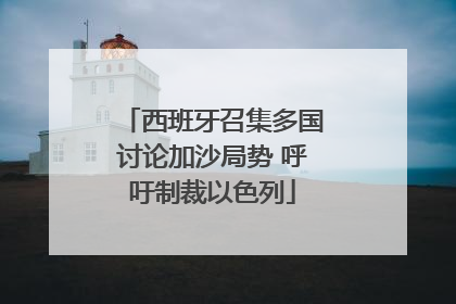 西班牙召集多国讨论加沙局势 呼吁制裁以色列