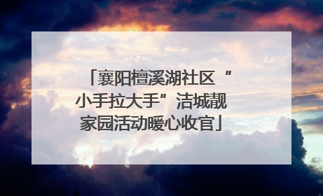 襄阳檀溪湖社区“小手拉大手”洁城靓家园活动暖心收官