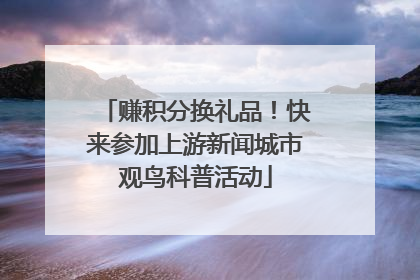 赚积分换礼品！快来参加上游新闻城市观鸟科普活动