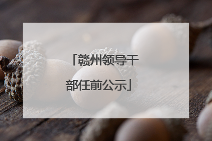 赣州领导干部任前公示