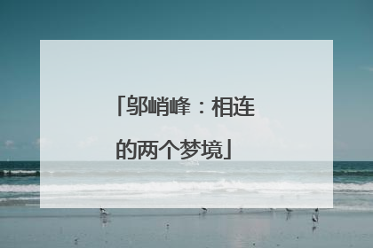 邬峭峰：相连的两个梦境