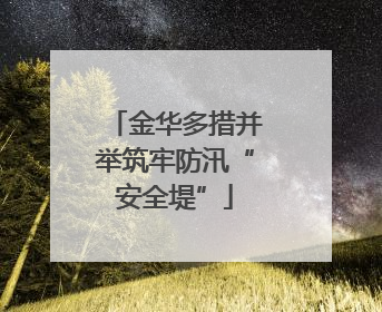 金华多措并举筑牢防汛“安全堤”