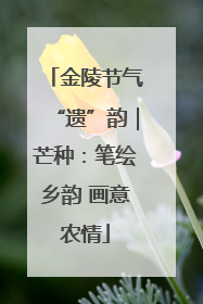 金陵节气“遗”韵｜芒种：笔绘乡韵 画意农情