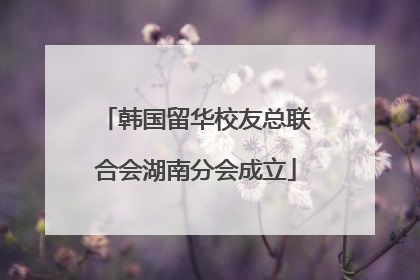 韩国留华校友总联合会湖南分会成立