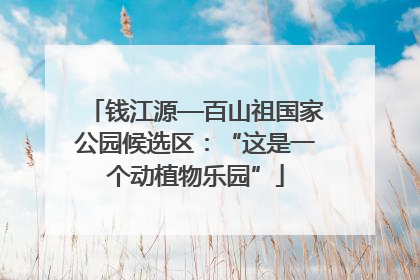 钱江源—百山祖国家公园候选区：“这是一个动植物乐园”