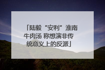 陆毅“安利”淮南牛肉汤 称想演非传统意义上的反派