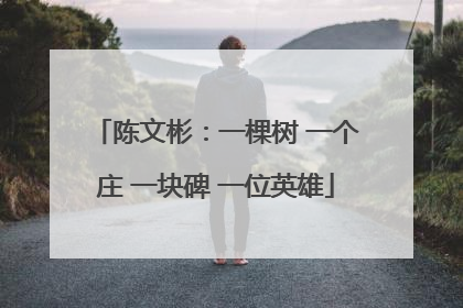 陈文彬：一棵树 一个庄 一块碑 一位英雄