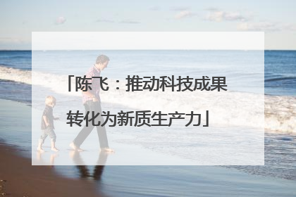 陈飞：推动科技成果转化为新质生产力