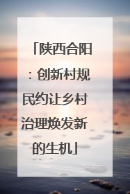 陕西合阳：创新村规民约让乡村治理焕发新的生机