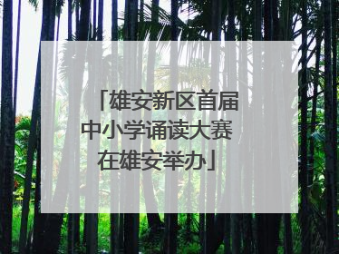 雄安新区首届中小学诵读大赛在雄安举办