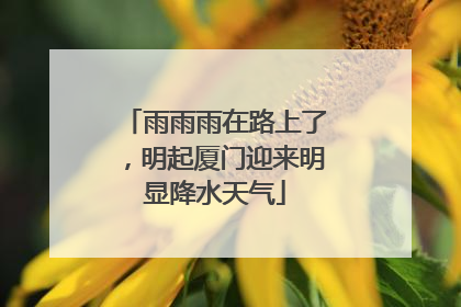 雨雨雨在路上了，明起厦门迎来明显降水天气