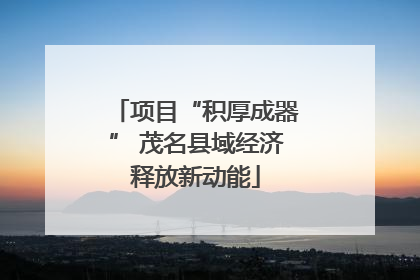 项目“积厚成器” 茂名县域经济释放新动能