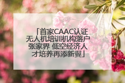 首家CAAC认证无人机培训机构落户张家界 低空经济人才培养再添新翼