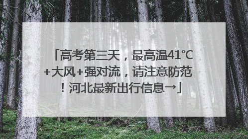 高考第三天，最高温41℃+大风+强对流，请注意防范！河北最新出行信息→