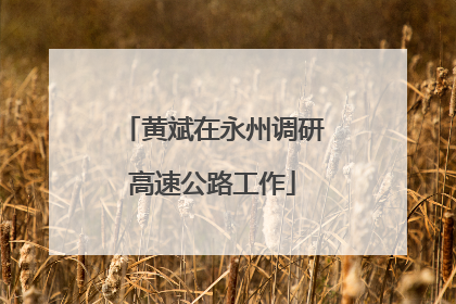 黄斌在永州调研高速公路工作