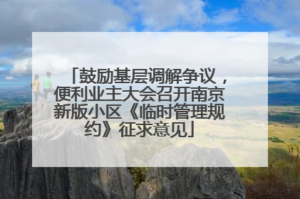 鼓励基层调解争议，便利业主大会召开南京新版小区《临时管理规约》征求意见