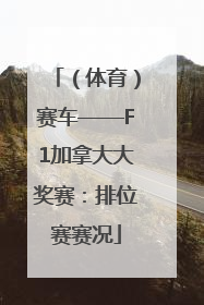 （体育）赛车——F1加拿大大奖赛：排位赛赛况