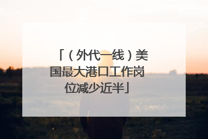 （外代一线）美国最大港口工作岗位减少近半