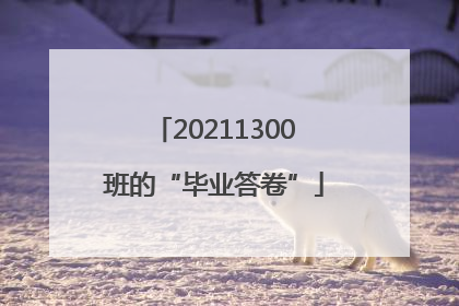 20211300班的“毕业答卷”