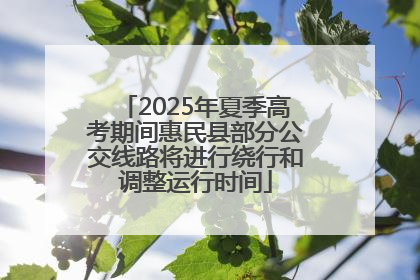 2025年夏季高考期间惠民县部分公交线路将进行绕行和调整运行时间