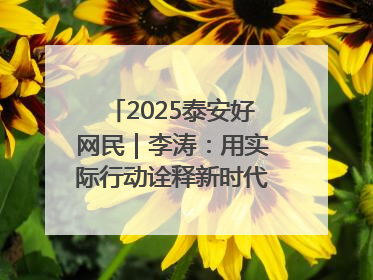 2025泰安好网民｜李涛：用实际行动诠释新时代青年责任与担当