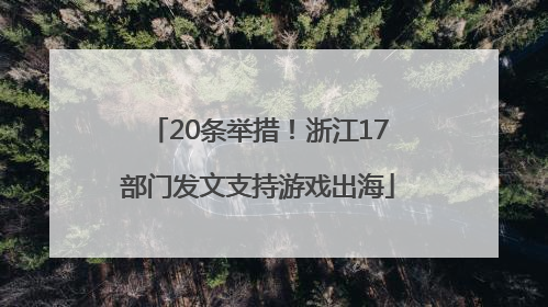 20条举措！浙江17部门发文支持游戏出海
