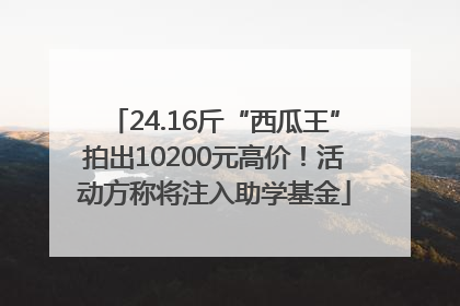 24.16斤“西瓜王”拍出10200元高价！活动方称将注入助学基金