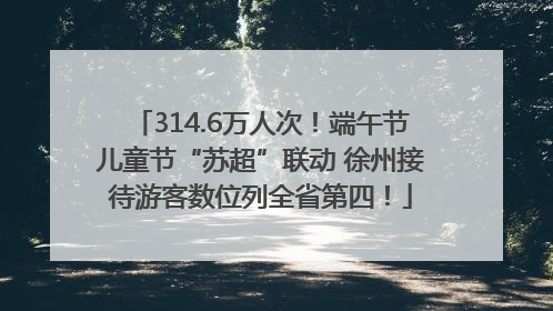 314.6万人次！端午节儿童节“苏超”联动 徐州接待游客数位列全省第四！