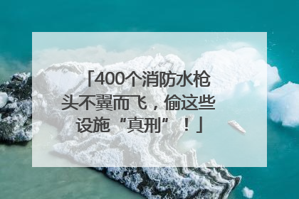 400个消防水枪头不翼而飞，偷这些设施“真刑”！