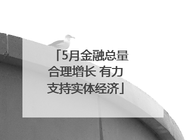 5月金融总量合理增长 有力支持实体经济